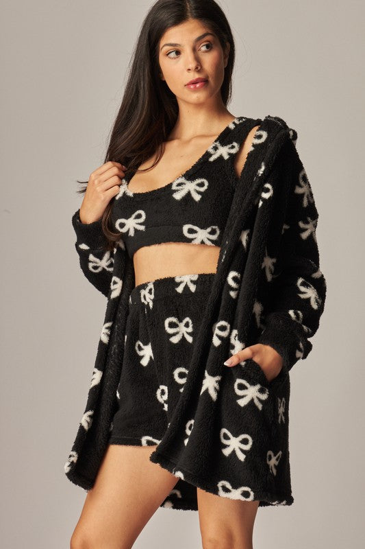 Black, 3 Piece Pajama Set