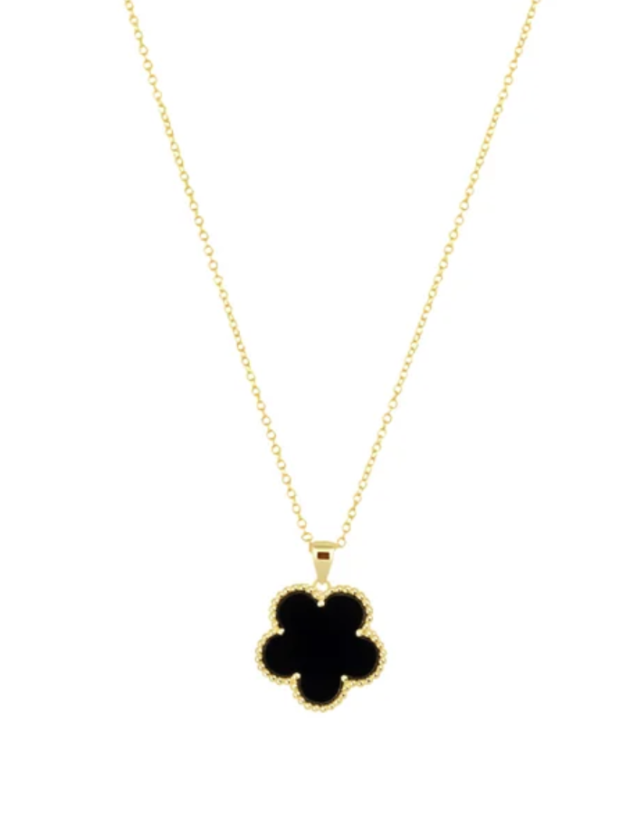 Onyx Clover Necklace