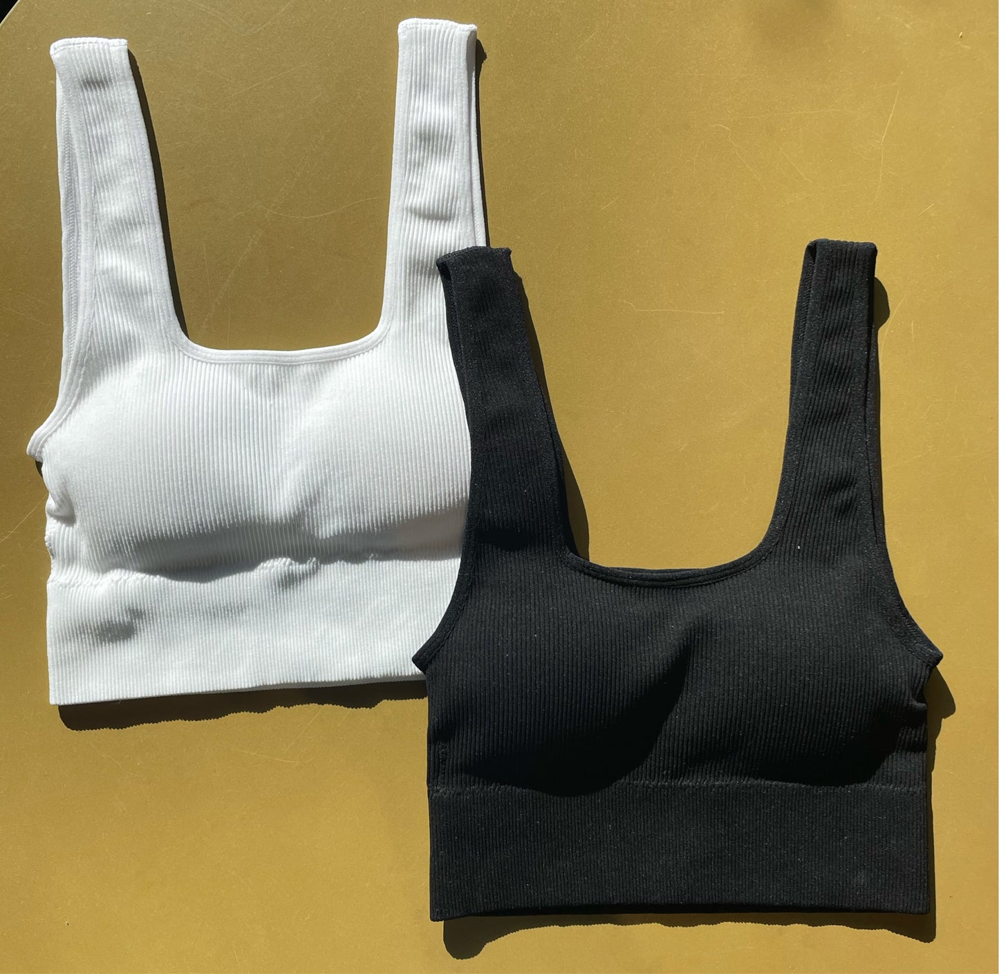 Ribbed Square Neck Top