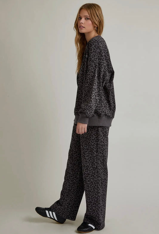 Black Leopard Bow Pants