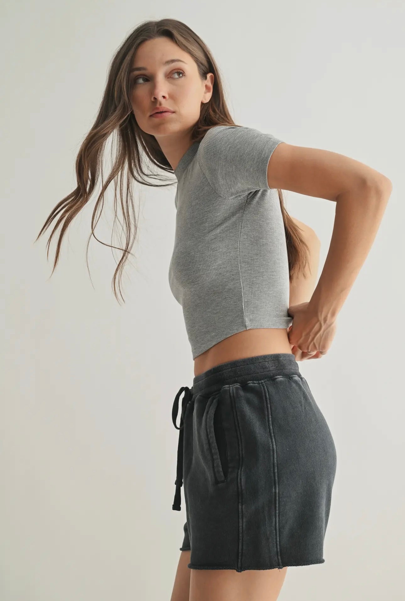Heather Ribbed Tee