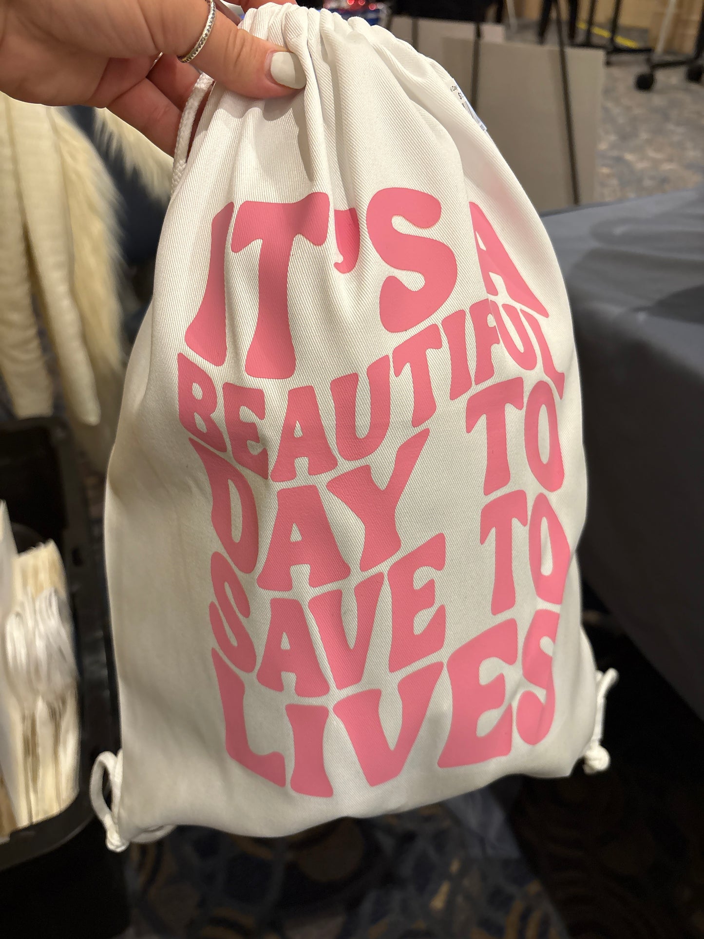 It’s a Beautiful Day to Save Lives Drawstring