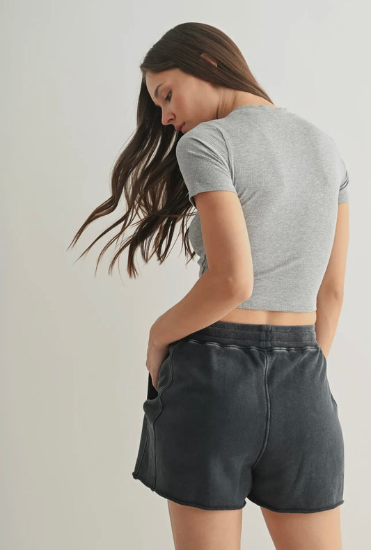 Heather Ribbed Tee