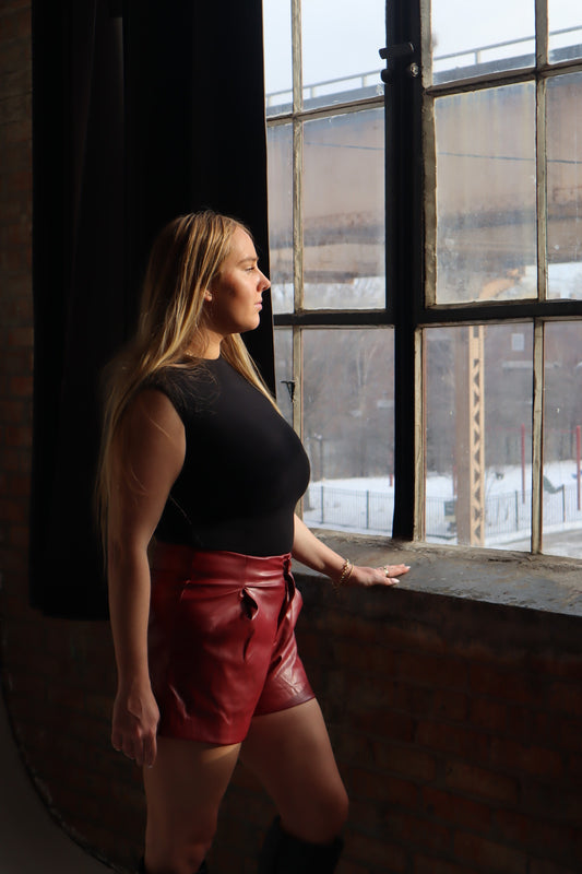 Faux Leather Shorts