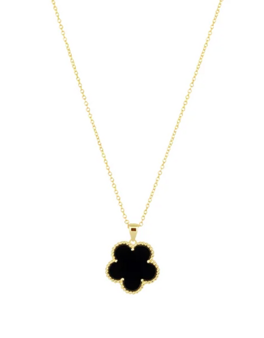 Onyx Clover Necklace